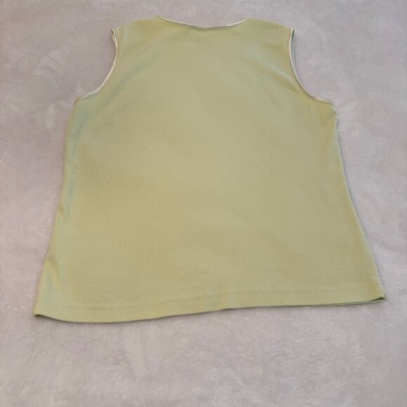 Christopher & Banks Two 100% Cotton Shells - Pink and Pale Green/Yellow Size L - Picture 8 of 9